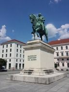 monument on horse in square in munich