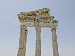 ancient columns ruins, turkey, bergama