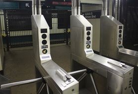 Turnstiles in the subway