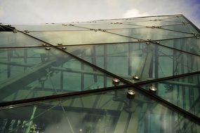 glass facade of a modern building