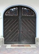 medieval black double door