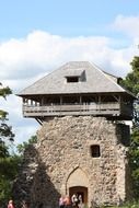 Stone castle tower in the Sigulda