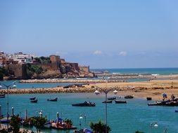 panoramic view of the beach in the capital of morocco Rabat