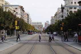 Walking people in saragossa