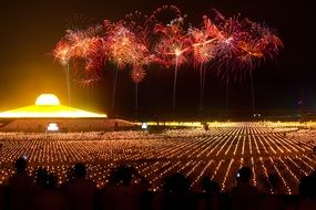 Night view of the Buddhist temple Wat Phra Dhammakaya