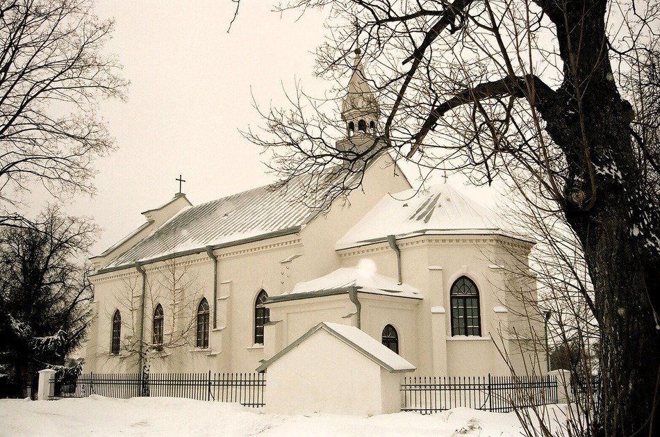 church in poland in winter