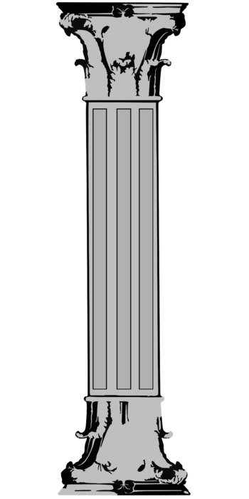 drawing of a gray column on a white background