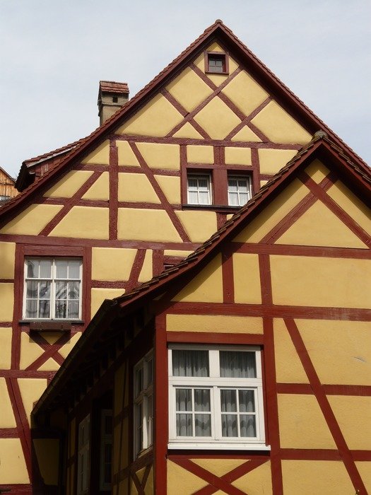 The architecture of the old houses in Meersburg