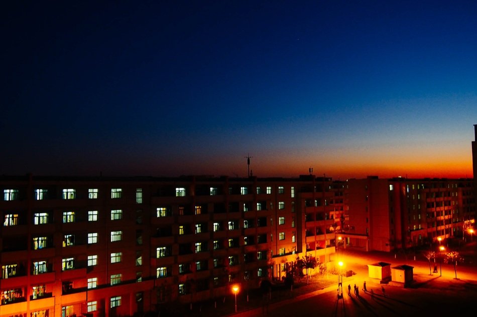 Night view of the campus