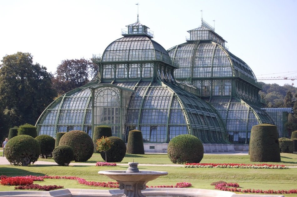 Beautiful schönbrunn among the plants in vienna, Austia