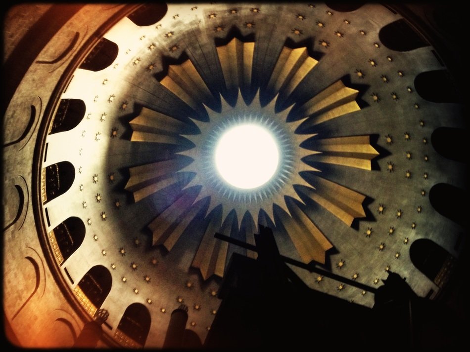 domed ceiling in a church in israel