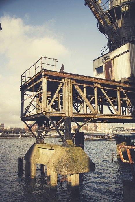 Dock in the harbor of Rotterdam