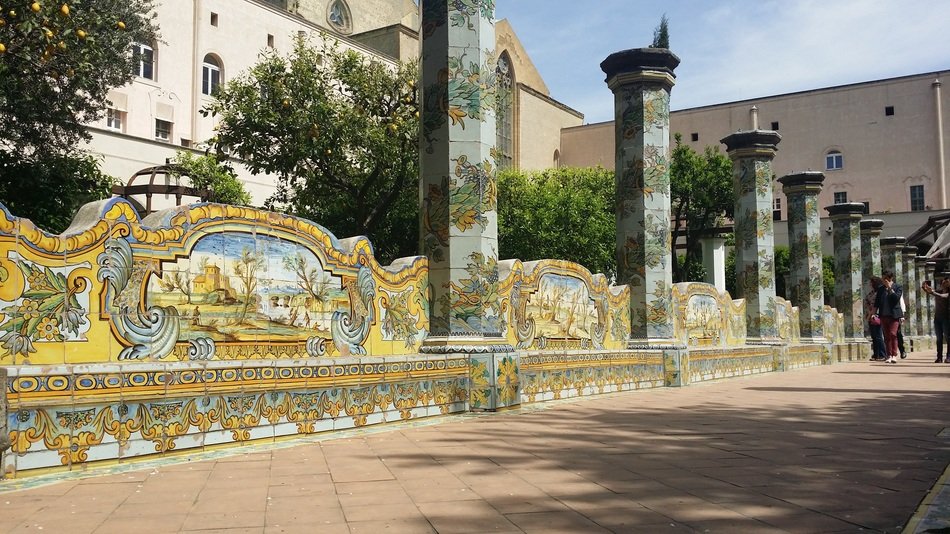 beautiful columns of Santa Chiara, Naples