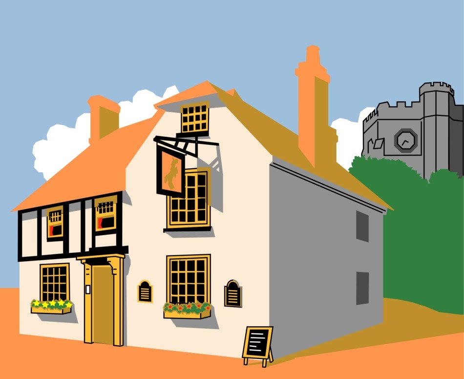 Drawing of a cottage in the city