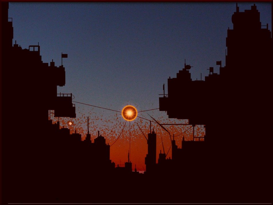 graphic installation in the city at night