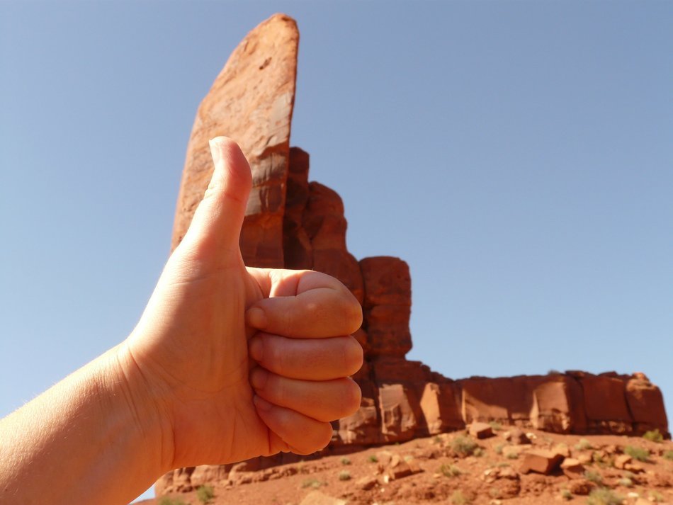 rocky tower in a shape of a thumb
