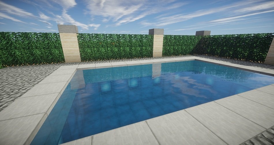 3d minecraft illustration of outdoor pool