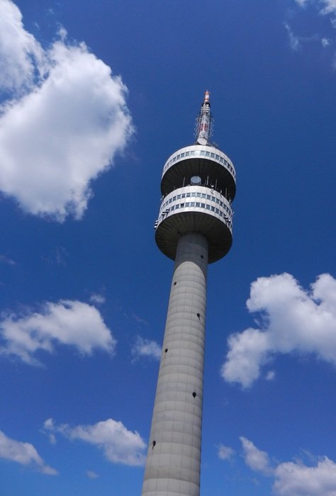 Snezhanka tv tower at sky, Bulgaria, pamporovo