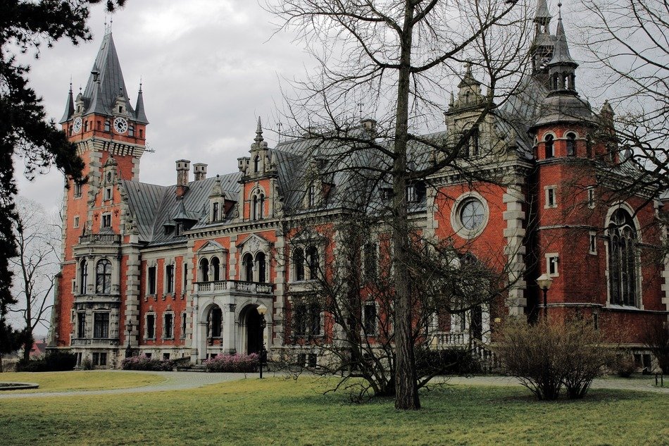 Landscape of the palace in Poland
