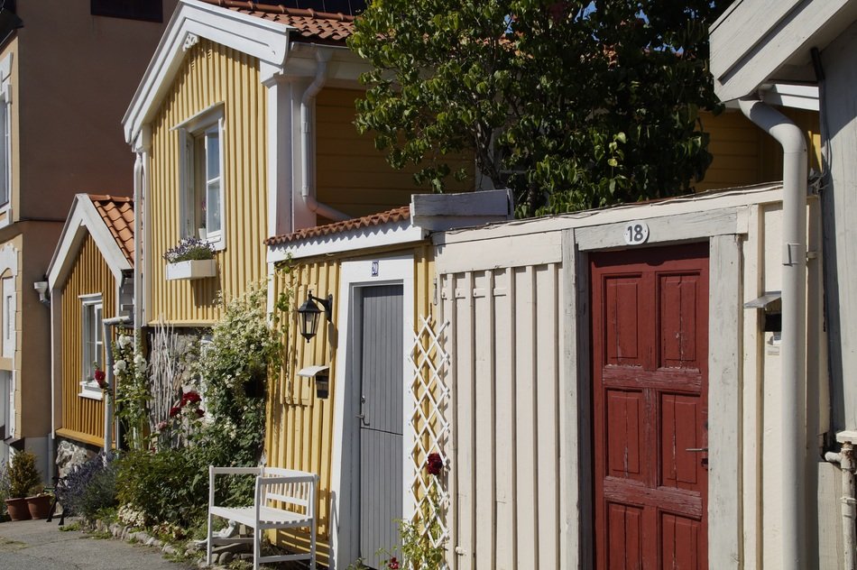 colorful facade of the building in Kalmar Sweden