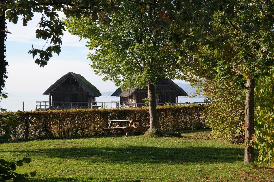 Houses on piles in the archaeological museum on the open air