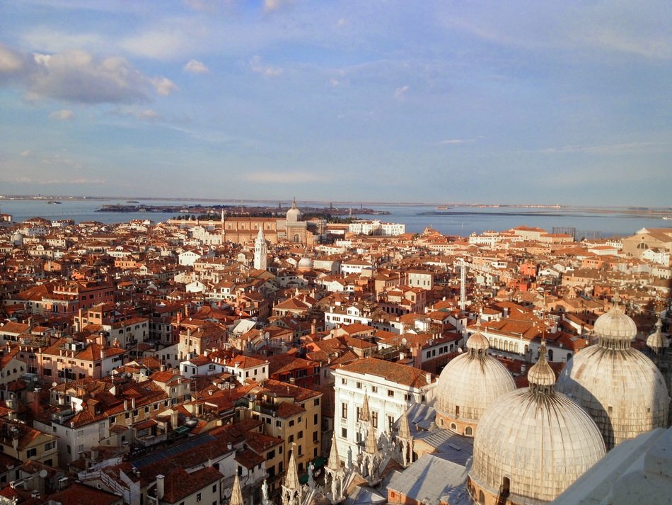 houses near the lagoon in venice