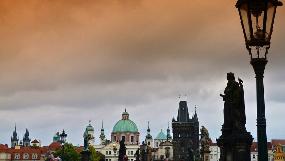 Landscape of charles bridge in Prague