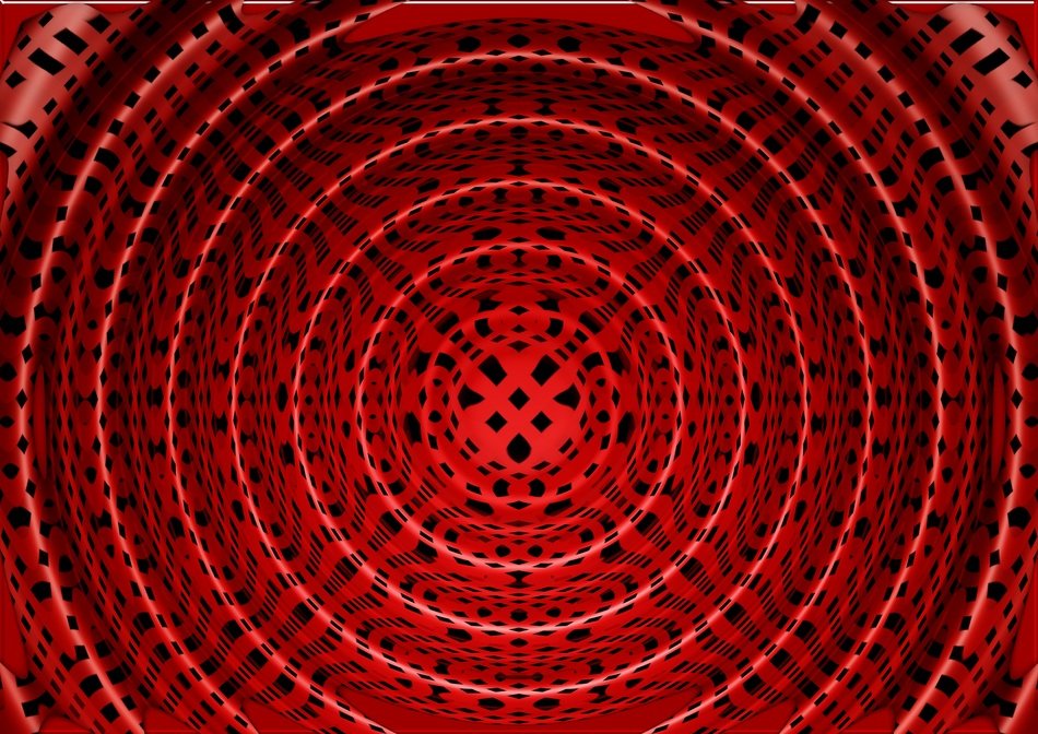 Red background pattern in the form of rings