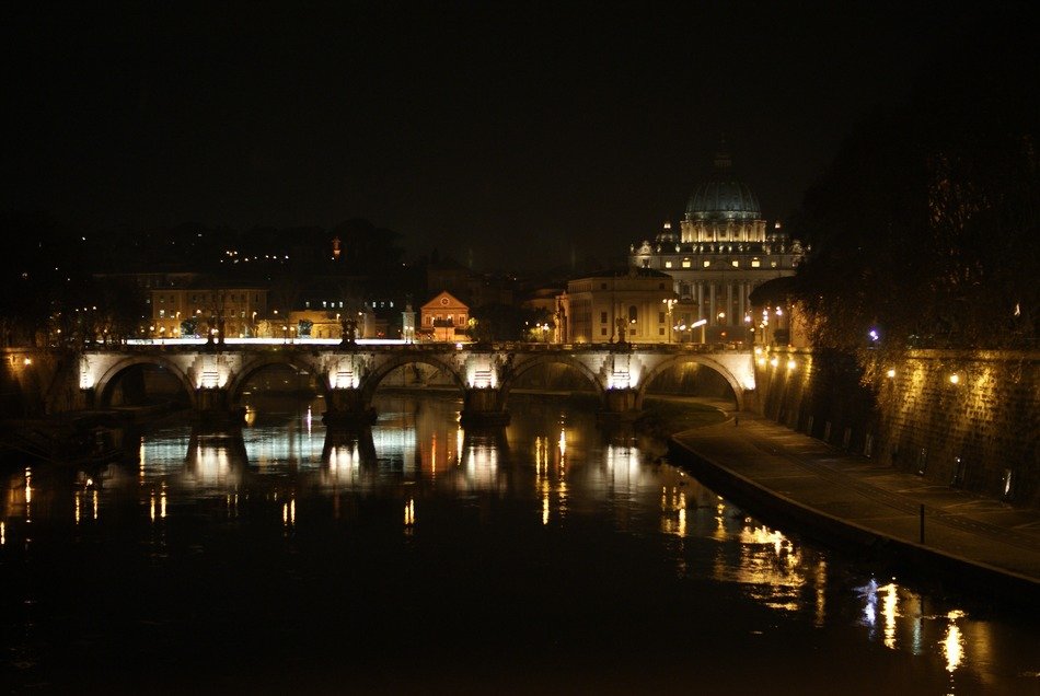 vatican night with the lights