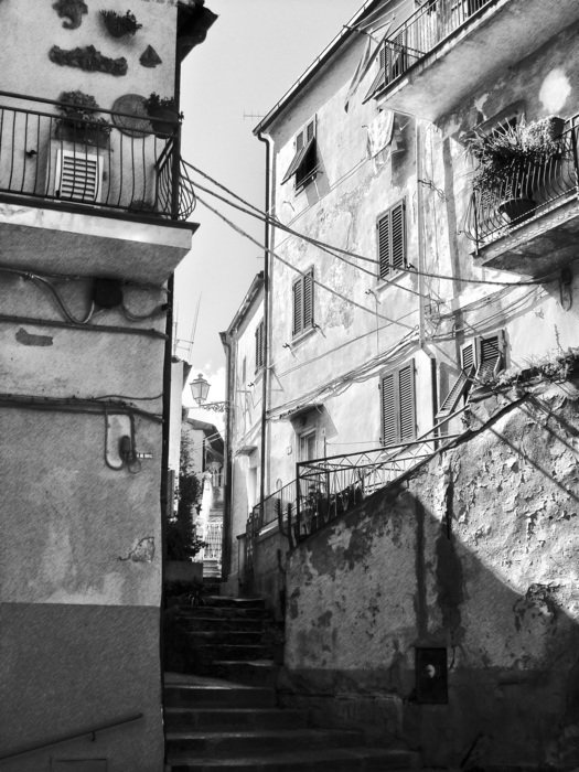 house on the alley in Italy