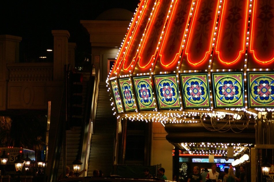 luminous sign in a casino in Las Vegas