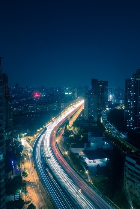 Night view of the urban city