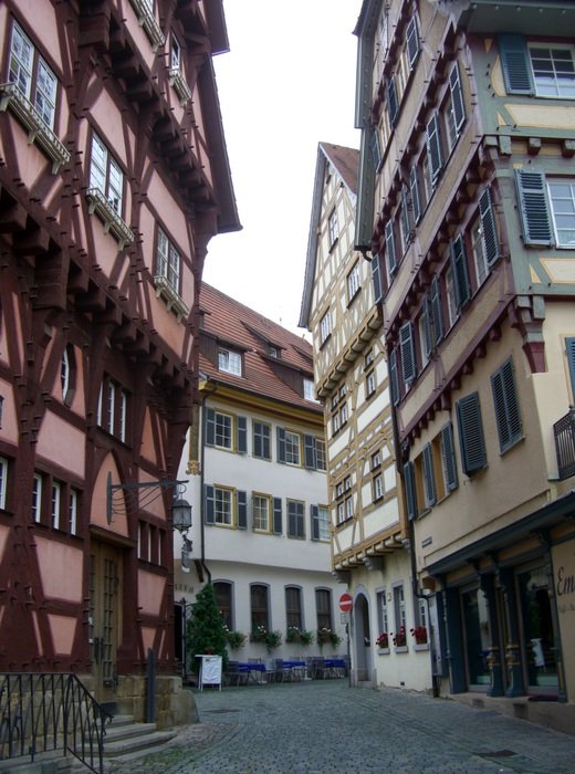 fachwerkhäuser on the streets of Esslingen