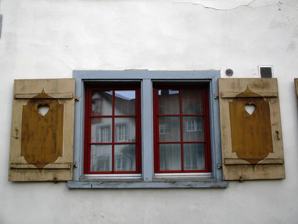 Windows with the shutters in Switzerland