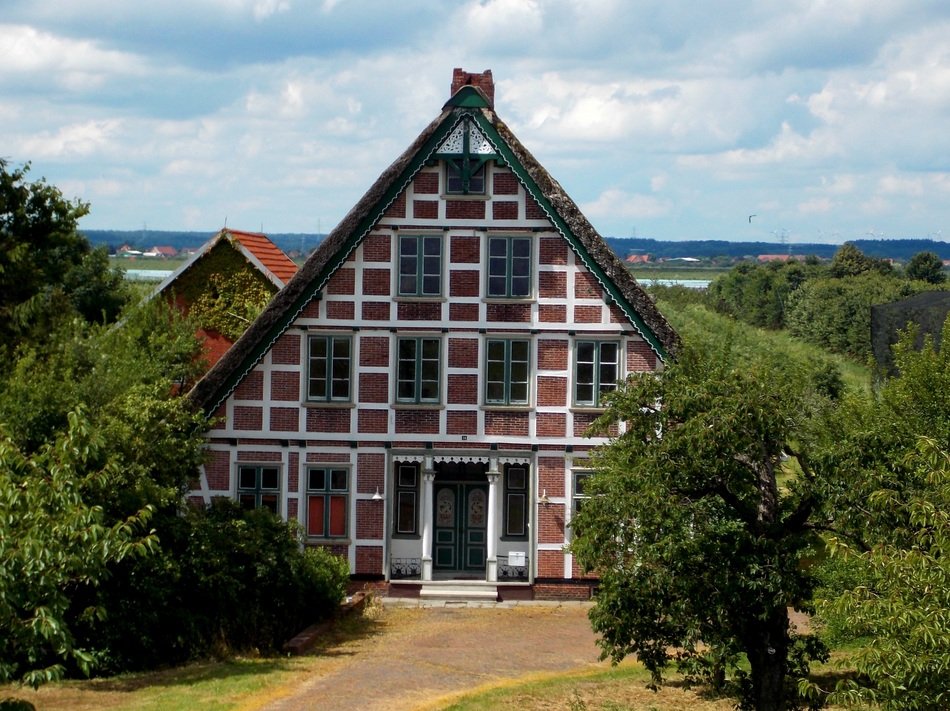 panoramic view of the fachwerkhaus in hamburg