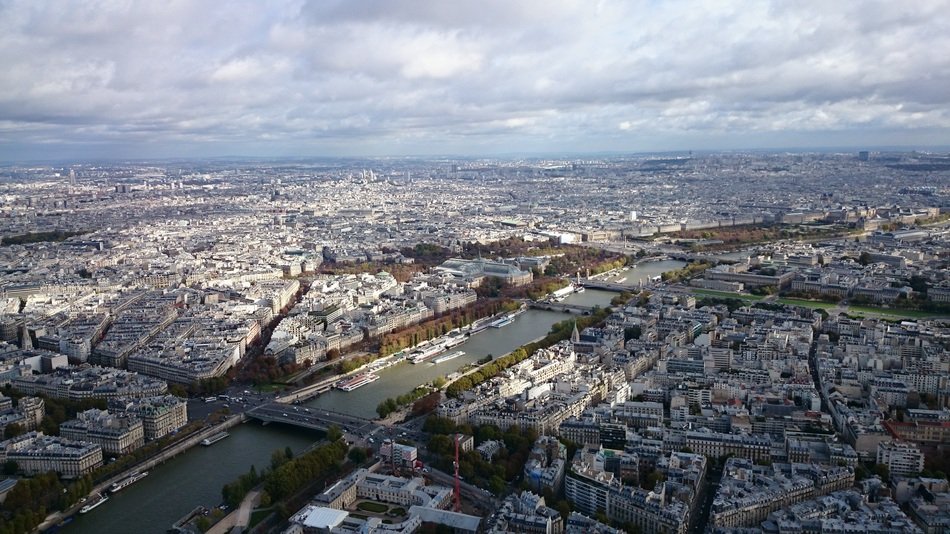 vast panorama of Paris, aerial view, france