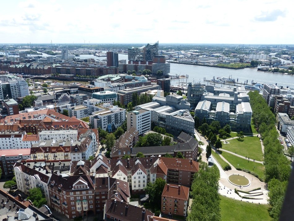 View of the cityscape of Hamburg