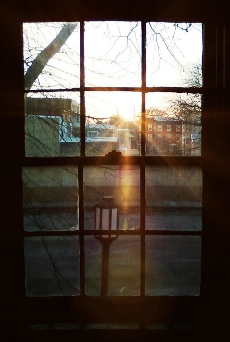 sunset rays in the window
