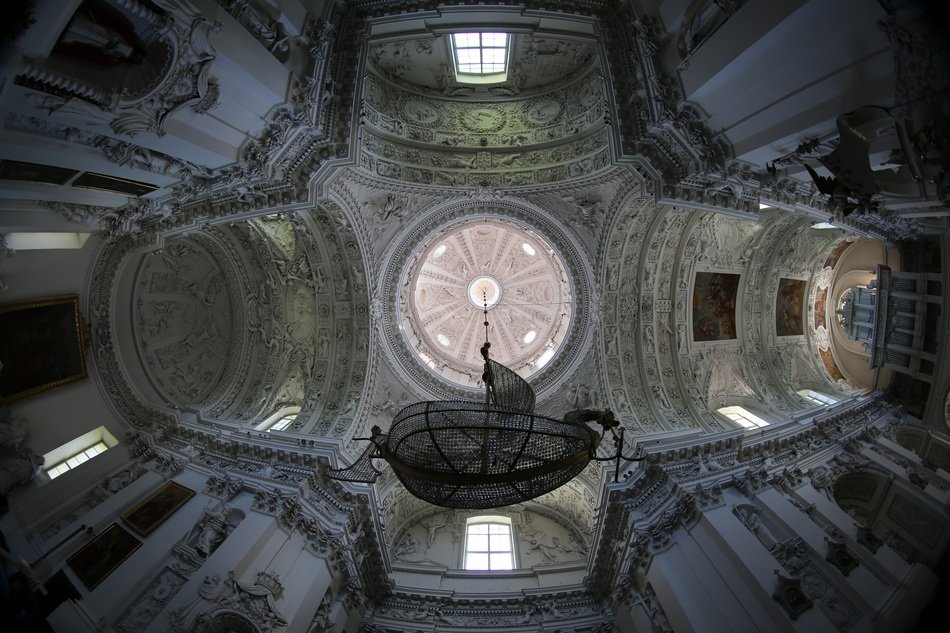 Installation of ship on a church vault