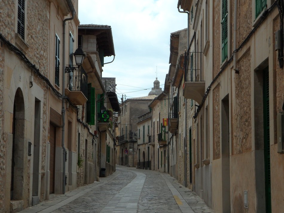 townscape of road near Mallorca houses
