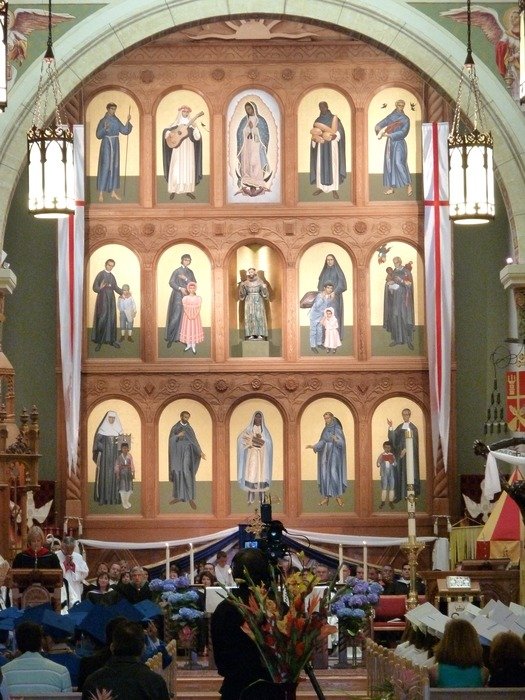 interior of the cathedral in Santa Fe, New Mexico