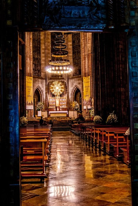night photography of church interior, Mexico, Guadalajara