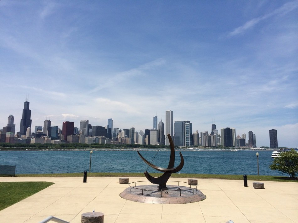 skyline of Chicago with the coast in USA