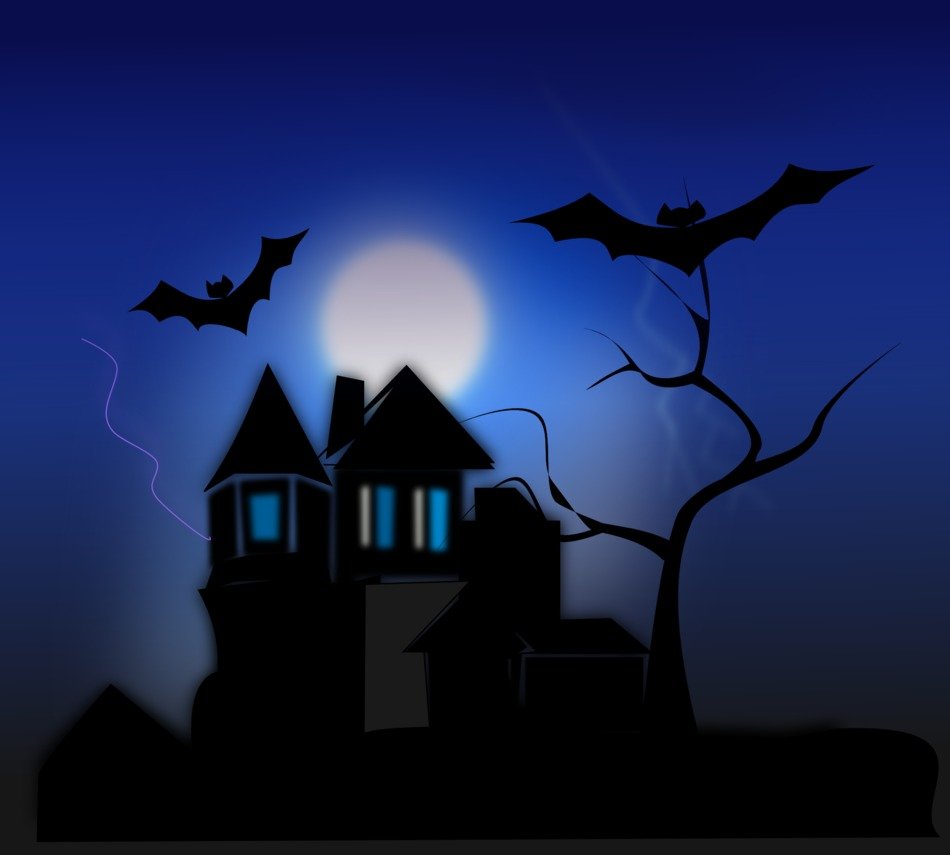 drawing of house in Halloween