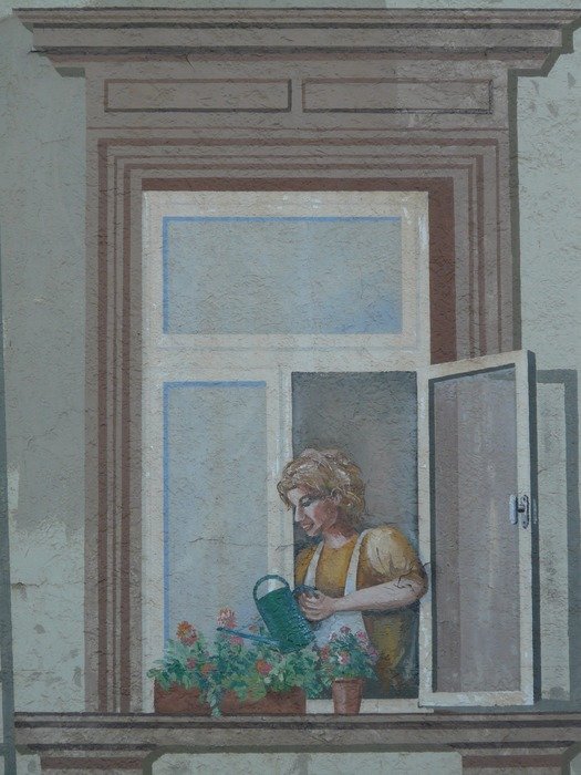 painting woman in the window