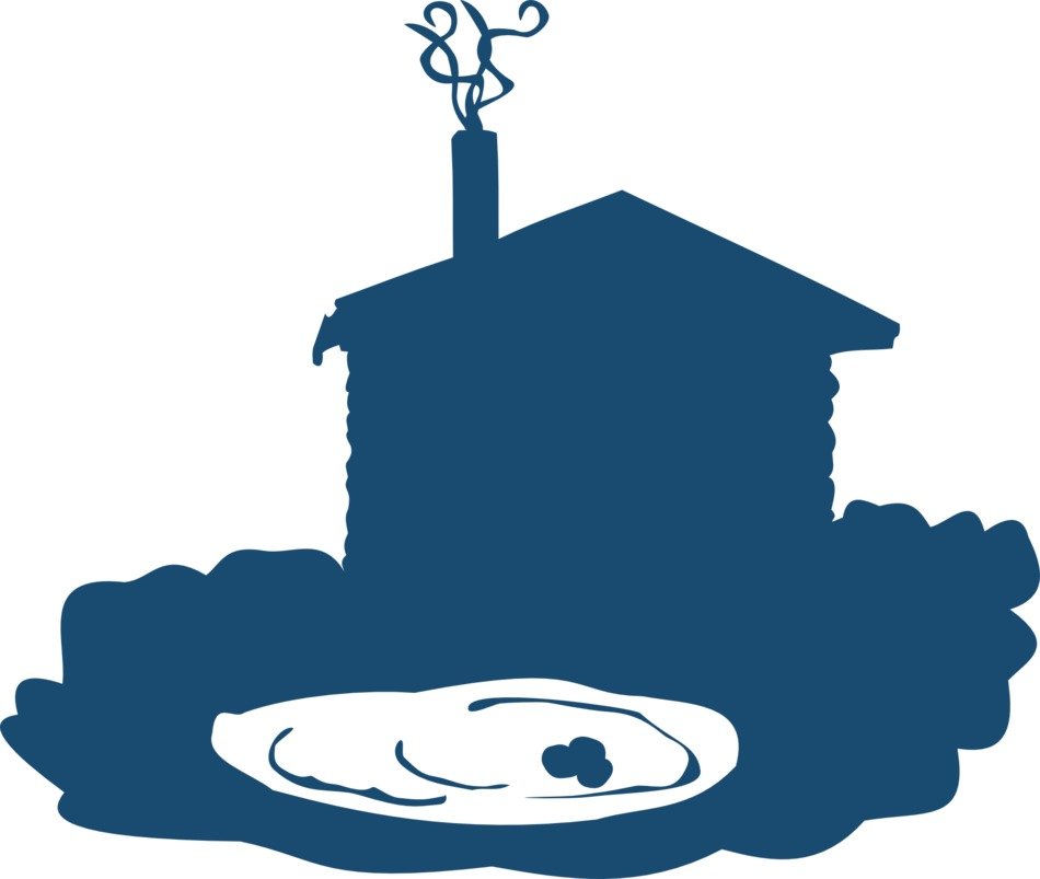 clipart of sauna on the pond