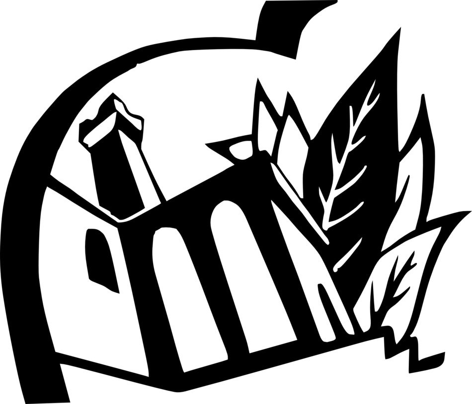 emblem with arch and house