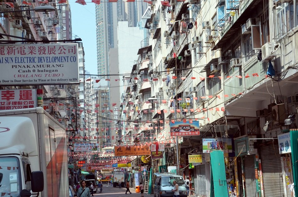 busy street, china, hong kong