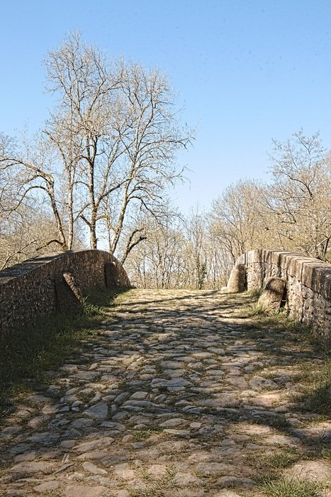 Old Stone bridge in burgundy