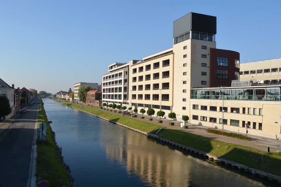 Builfings by the channel in Mechelen